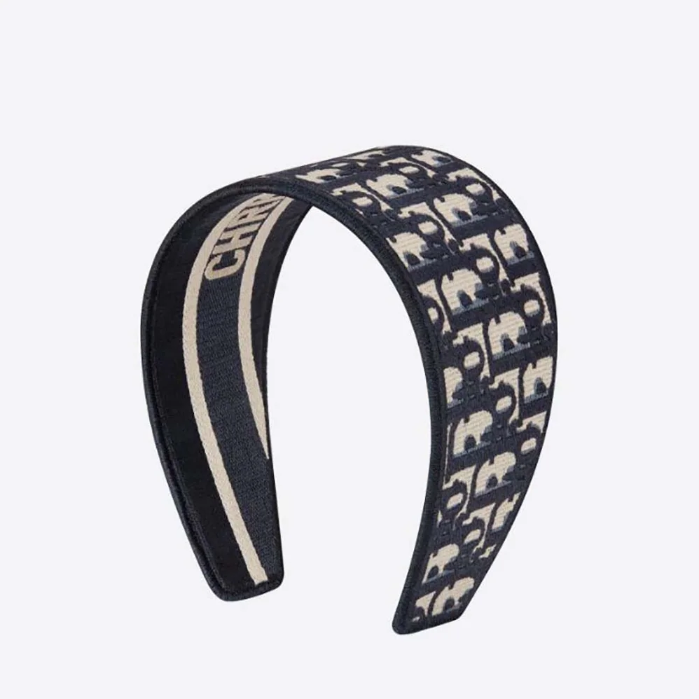 Dior D for Women in Oblique Headband Navy Cotton