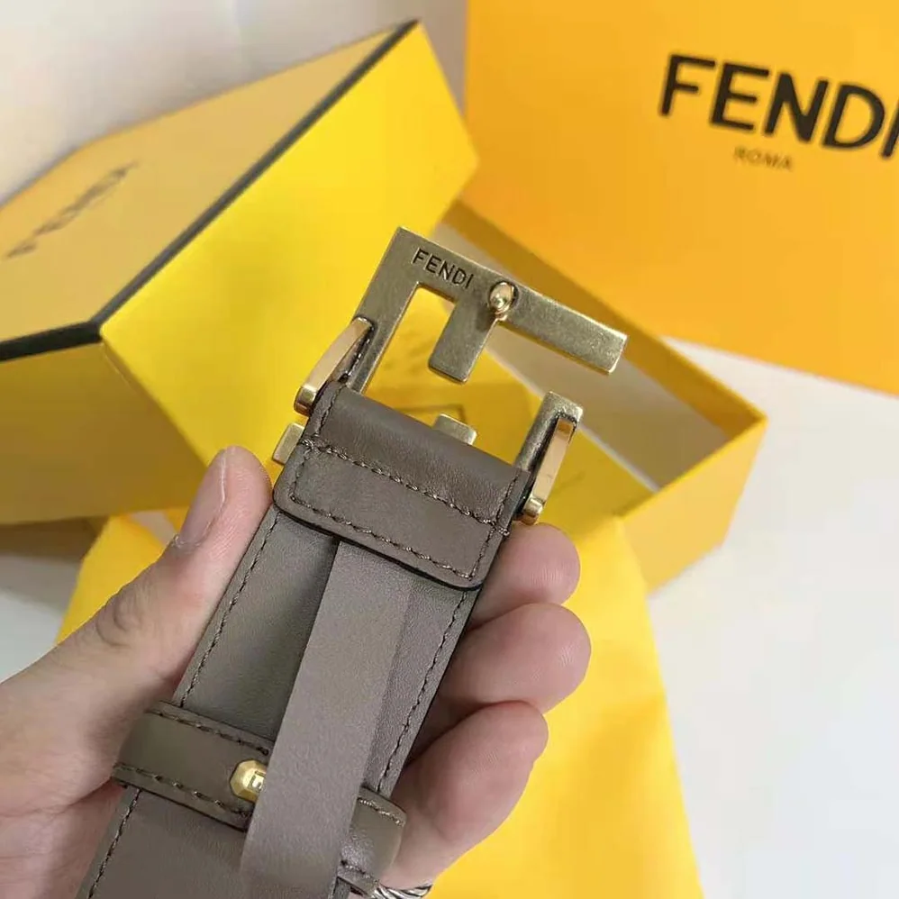Fendi Belt with Loop and FF Stud Buckle for Women in Silver Fendi Belt with Loop and FF Stud Buckle for Women in Silver