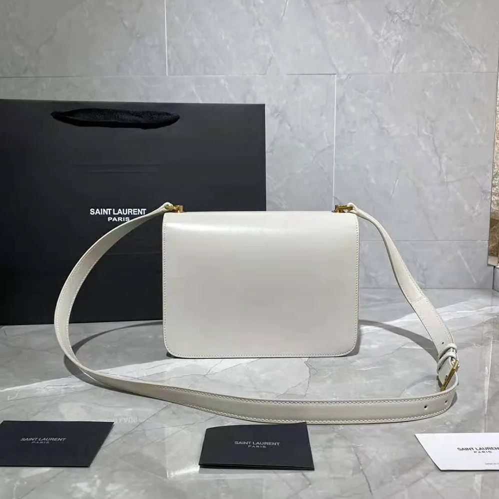Saint Laurent YSL LE Carre Satchel in Box Saint Laurent Leather for Women in White
