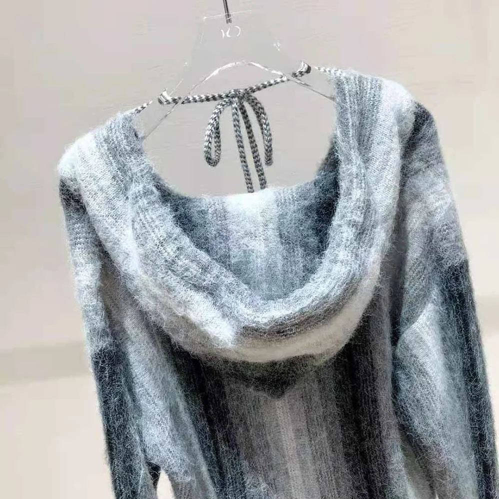 Celine Oversized Baja Pullover in Striped Alpaca Wool for Women Celine Oversized Baja Pullover in Striped Alpaca Wool for Women