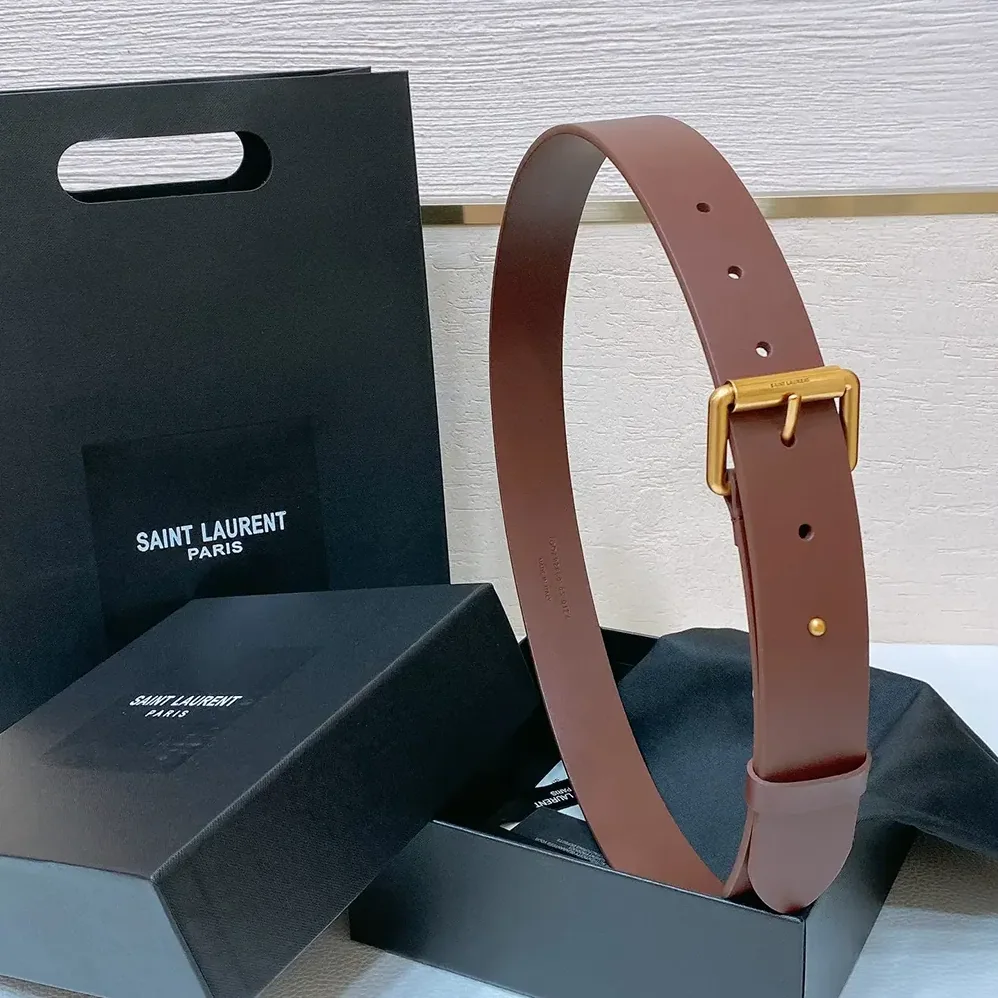Saint Laurent YSL Motorcycle Belt in Leather for Unisex