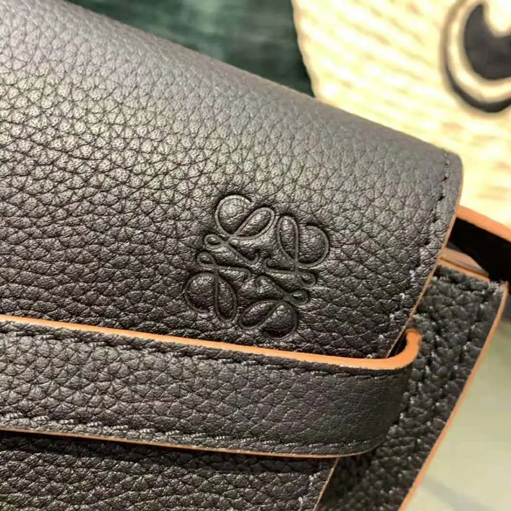Loewe Mini Gate Dual Bag in Pebble Grain Calfskin for Women in Black Loewe Mini Gate Dual Bag in Pebble Grain Calfskin for Women in Black