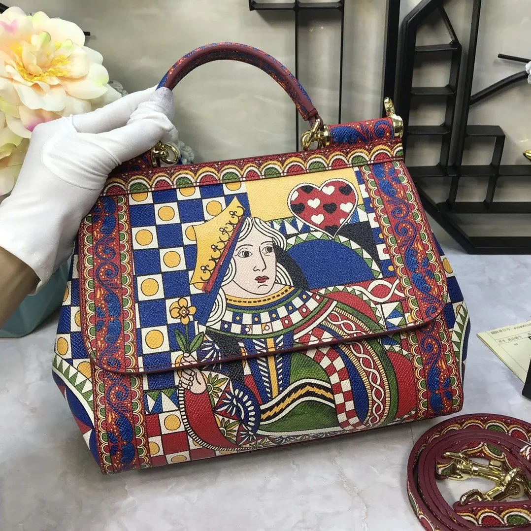 Dolce & Gabbana 90s Sicily Bag With Logo Print Multicolor / DG Dolce & Gabbana 90s Sicily Bag With Logo Print Multicolor / DG