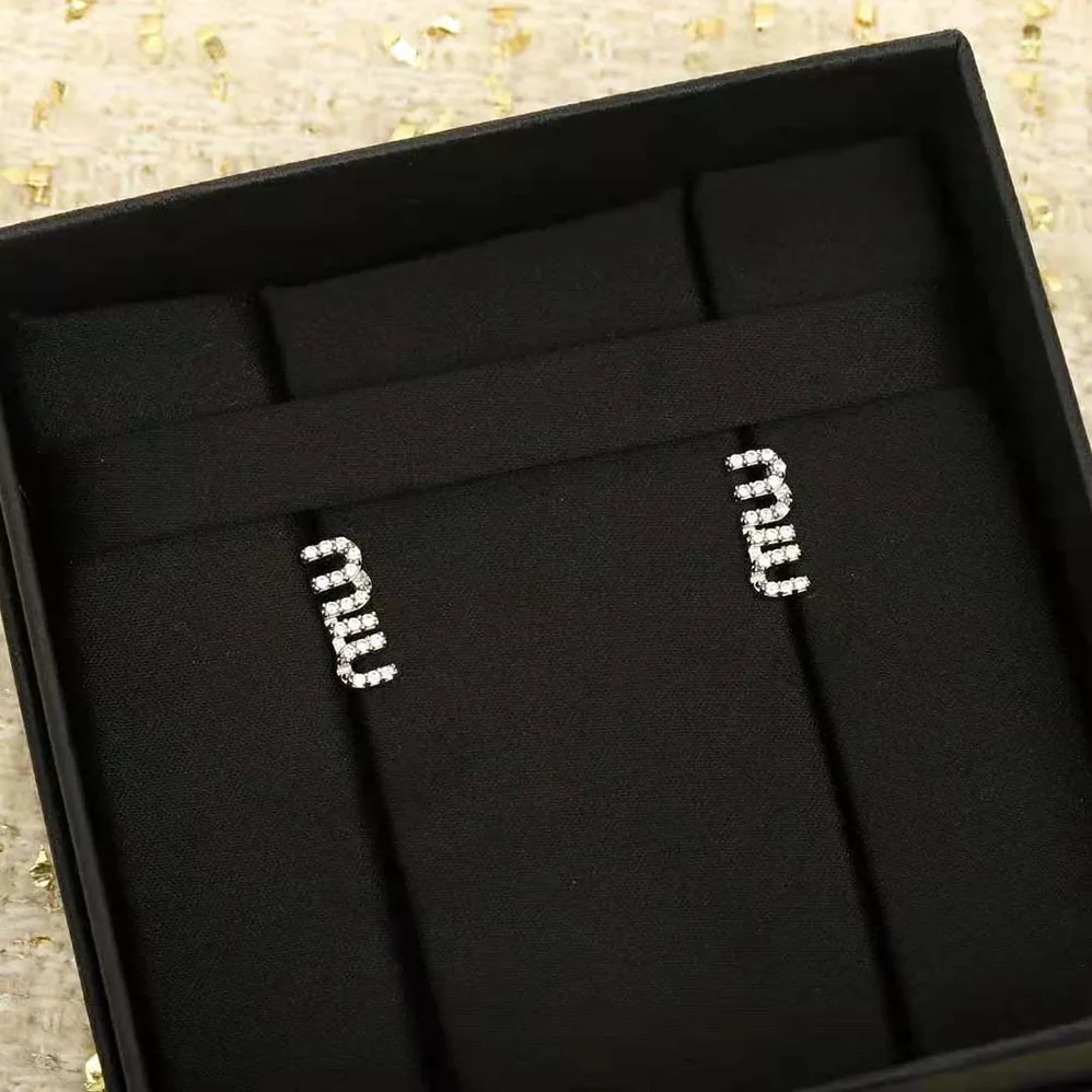 Miu Miu Metal Earrings with Crystals for Women Miu Miu Metal Earrings with Crystals for Women