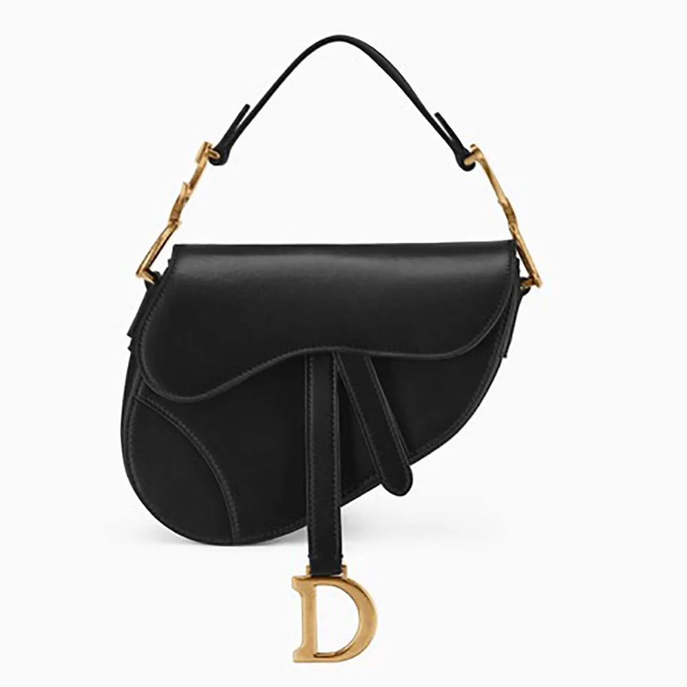 Dior Mini Saddle Bag in Black Calfskin for Women