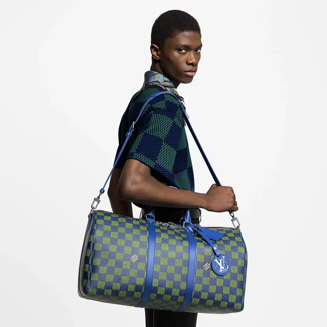 Louis Vuitton Keepall Bandoulière 50 Blue Green /