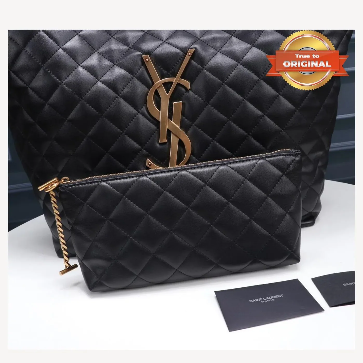 Saint Laurent Icare Maxi Shopping Bag Black /