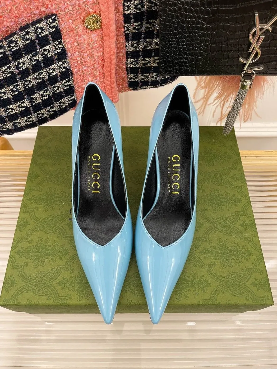 Gucci High in Heel Pump Light Blue Gucci High in Heel Pump Light Blue
