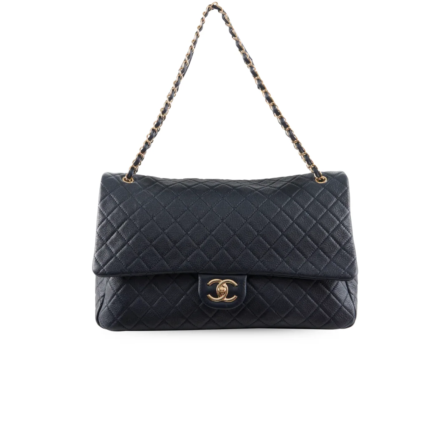 Chanel Coco Luggage Large Crossbody Bag in Black Gold Hardware