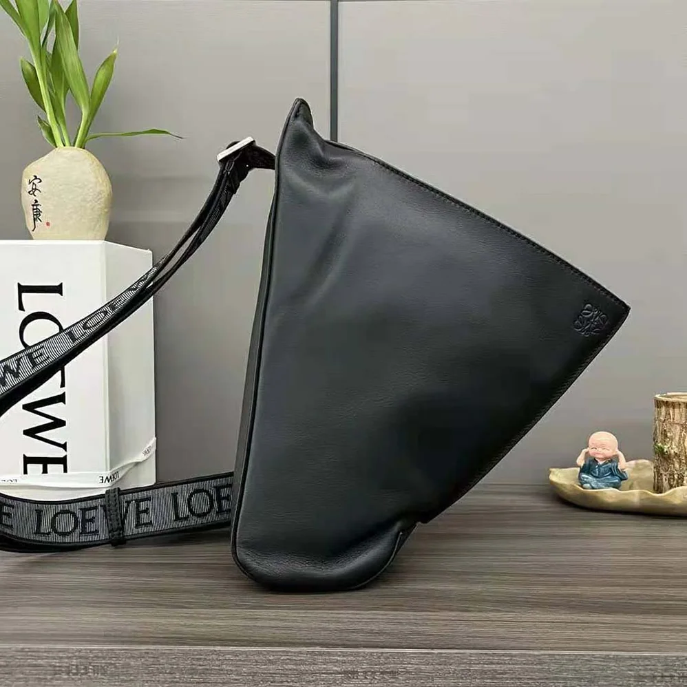 Loewe Anton Sling in Supple Smooth Calf and Jacquard for Men in Black