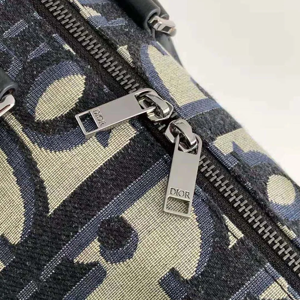 Dior Weekender 50 Bag Beige and Black Maxi Dior Oblique Jacquard for Men