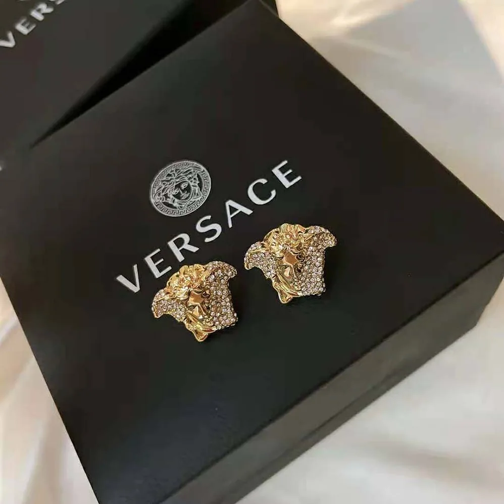Versace Palazzo Dia Crystal Earrings for Women in Gold