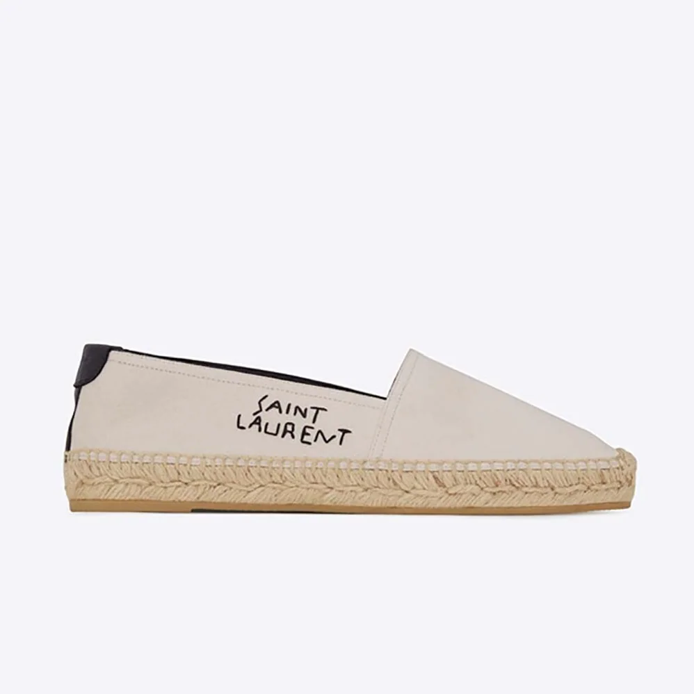 Saint Laurent YSL Shoes Embroidered Espadrilles in Cotton for Women in White Saint Laurent YSL Shoes Embroidered Espadrilles in Cotton for Women in White