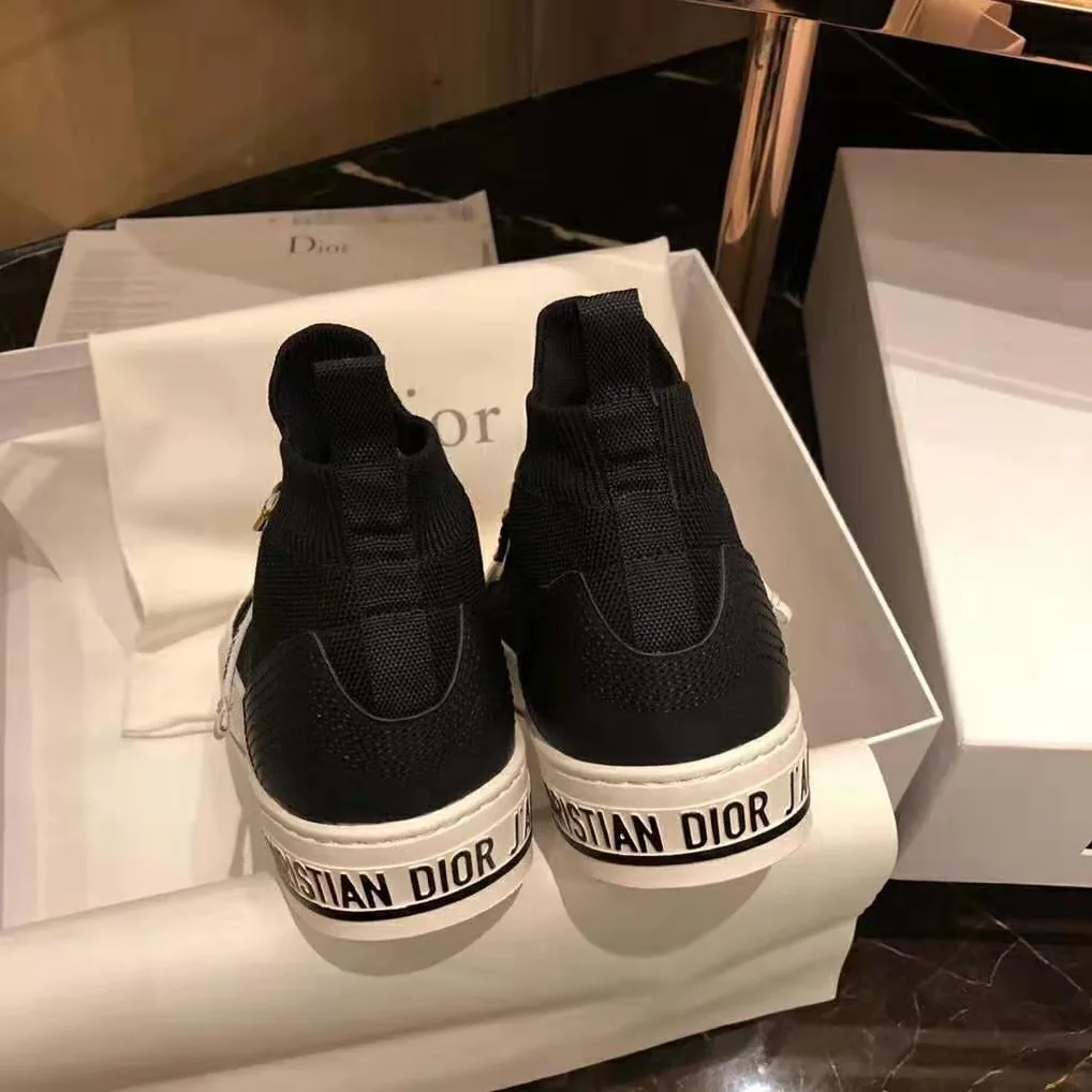 Dior Walk'N'Dior Techincal Knit Mid-Top Sneaker for Women in Black Dior Walk'N'Dior Techincal Knit Mid-Top Sneaker for Women in Black