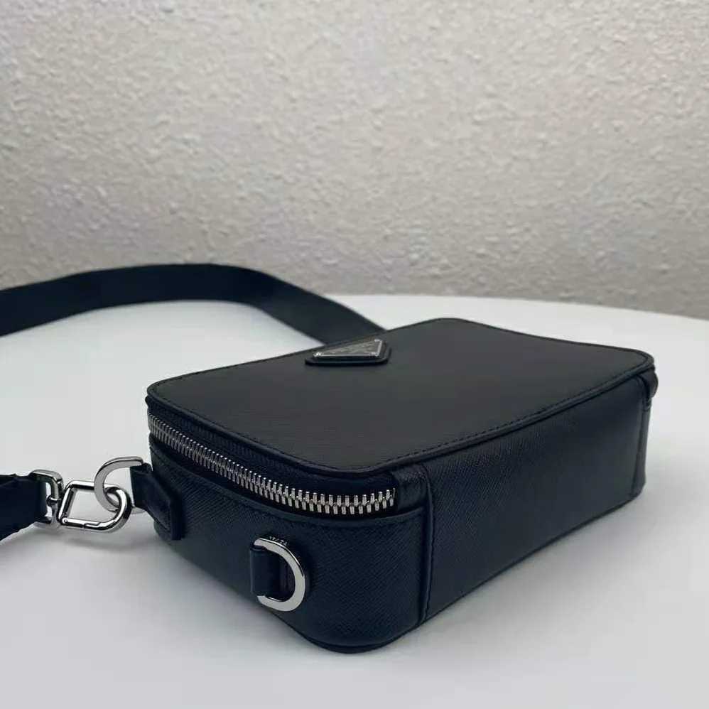 Prada Prada Brique Saffiano Leather Cross-Body Bag for Men in Black