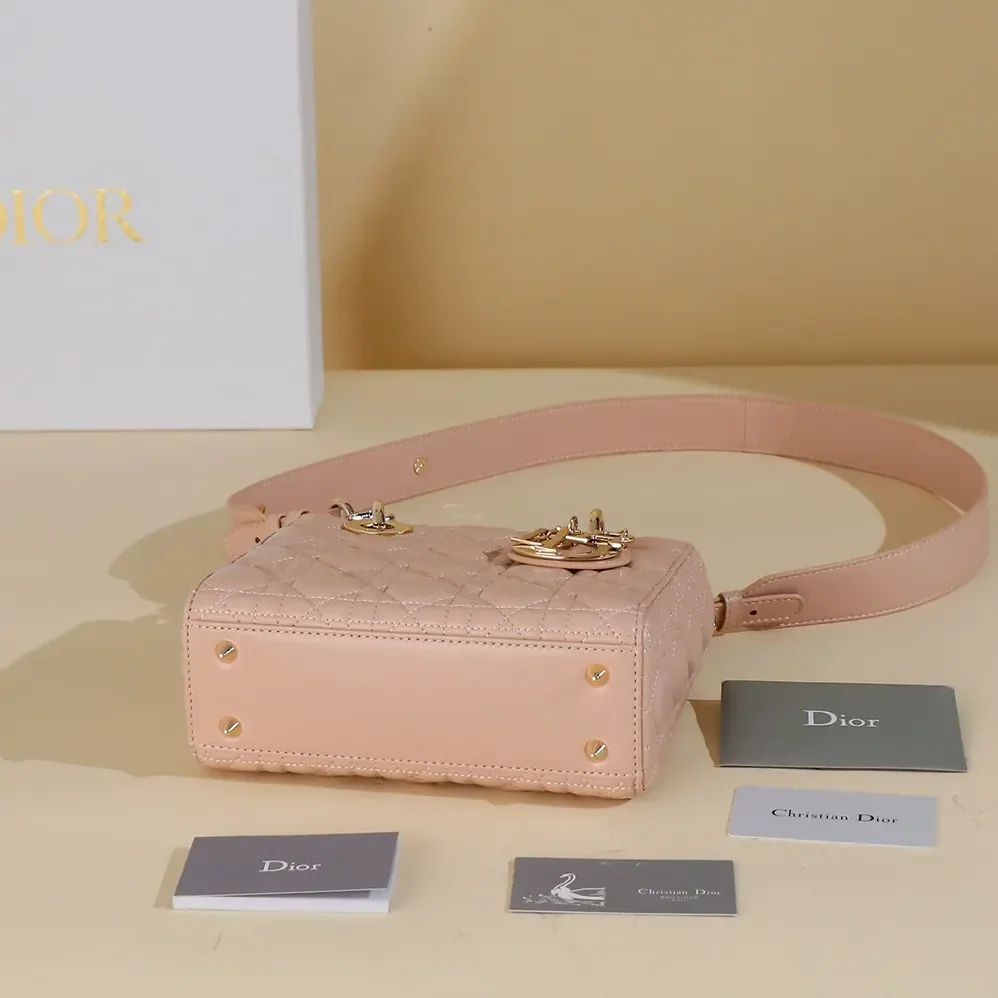 Dior Small Lady Dior My ABCDior Bag Blush Cannage Lambskin for Women