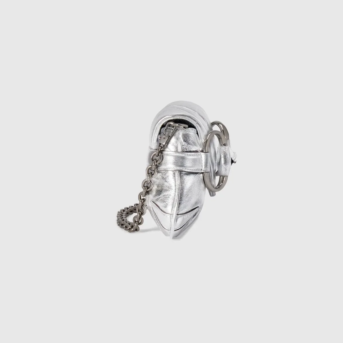 Gucci Horsebit Chain Small Shoulder Bag Silver 10.6 Inches/