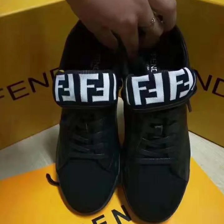 Fendi Sneakers Mesh and Leather Low-Tops for Men in Black Fendi Sneakers Mesh and Leather Low-Tops for Men in Black