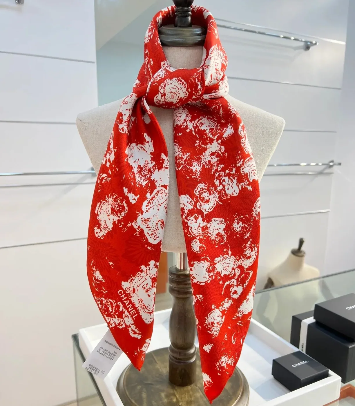 Chanel Square Scarf Red