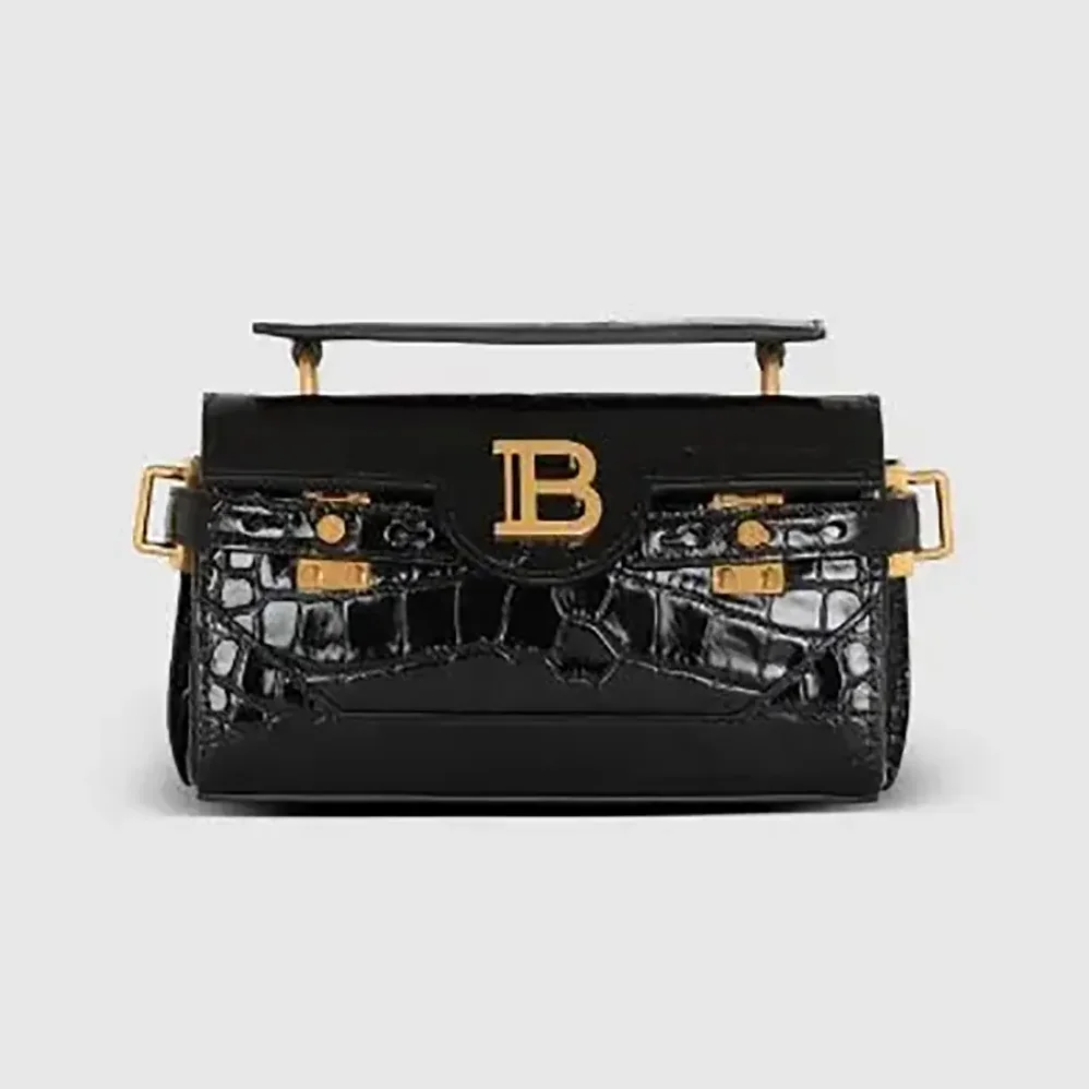 Balmain B-Buzz 19 Bag in Crocodile for Women in print Leather Balmain B-Buzz 19 Bag in Crocodile for Women in print Leather