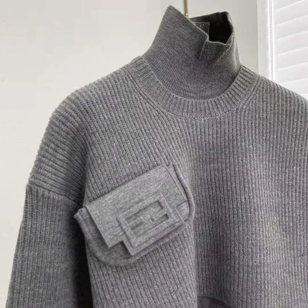 Fendi Gray Wool and Cashmere Sweater for Women Fendi Gray Wool and Cashmere Sweater for Women