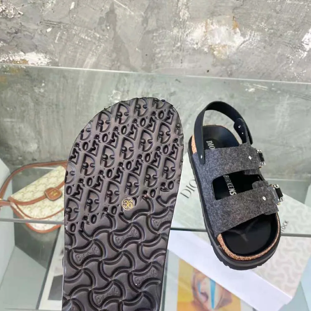 Dior By Birkenstock Milano Sandal Black Nubuck Calfskin for Men