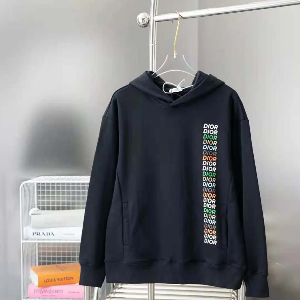 Dior Relaxed-fit Hooded Sweatshirt Black Cotton Fleece for Men Dior Relaxed-fit Hooded Sweatshirt Black Cotton Fleece for Men