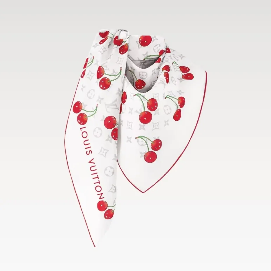 Louis Vuitton LV x TM Monogram Cerise Shawl White /