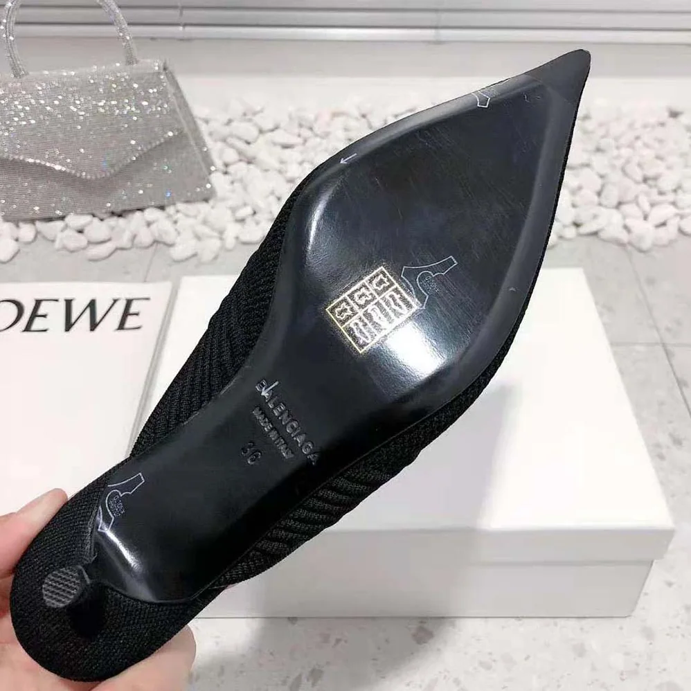 Balenciaga Knife 2 0 40mm Mule in Black and White Textured Recycled Knit for Women