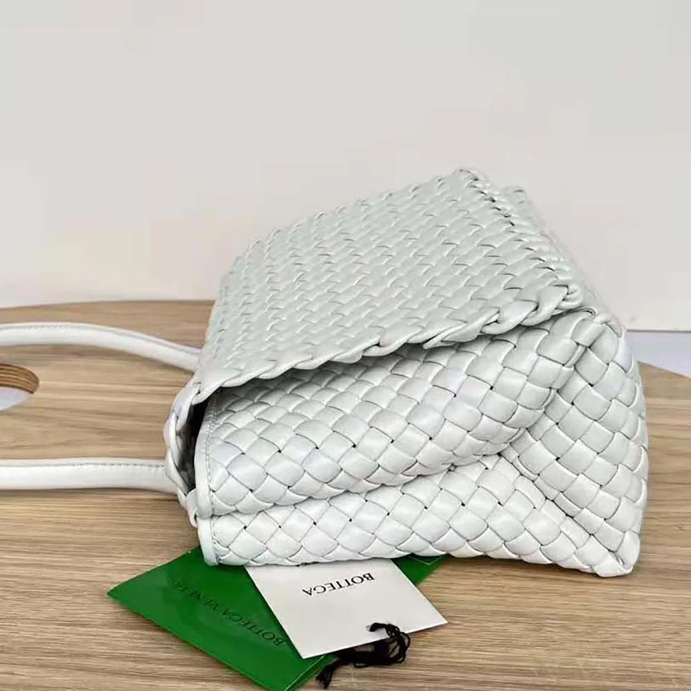 Bottega Veneta Patti Top Handle Bag in Lambskin for Women in White Bottega Veneta Patti Top Handle Bag in Lambskin for Women in White
