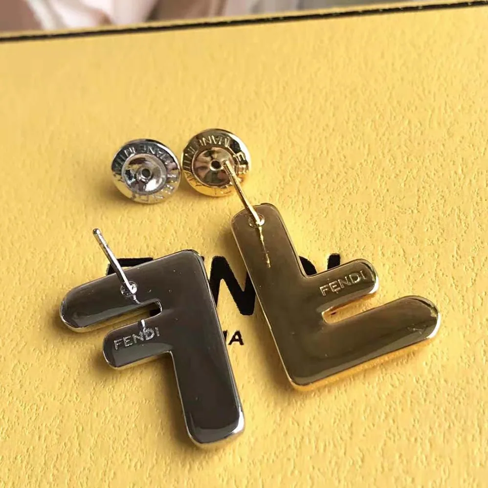 Fendi Small FF Earrings Gold for Women in Color Earrings