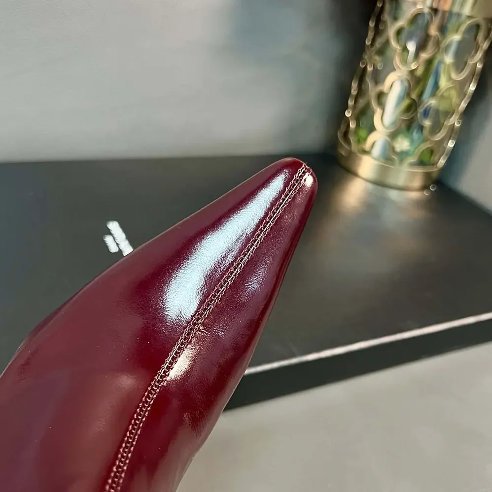 Saint Laurent YSL Ashley Booties In Smooth Leather Bordeaux for Women