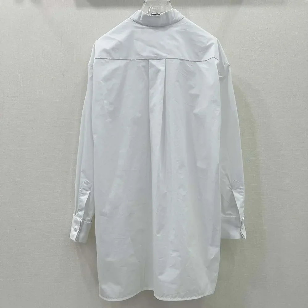 Dior Wing-Collar Shirt White Cotton Poplin for Women Dior Wing-Collar Shirt White Cotton Poplin for Women