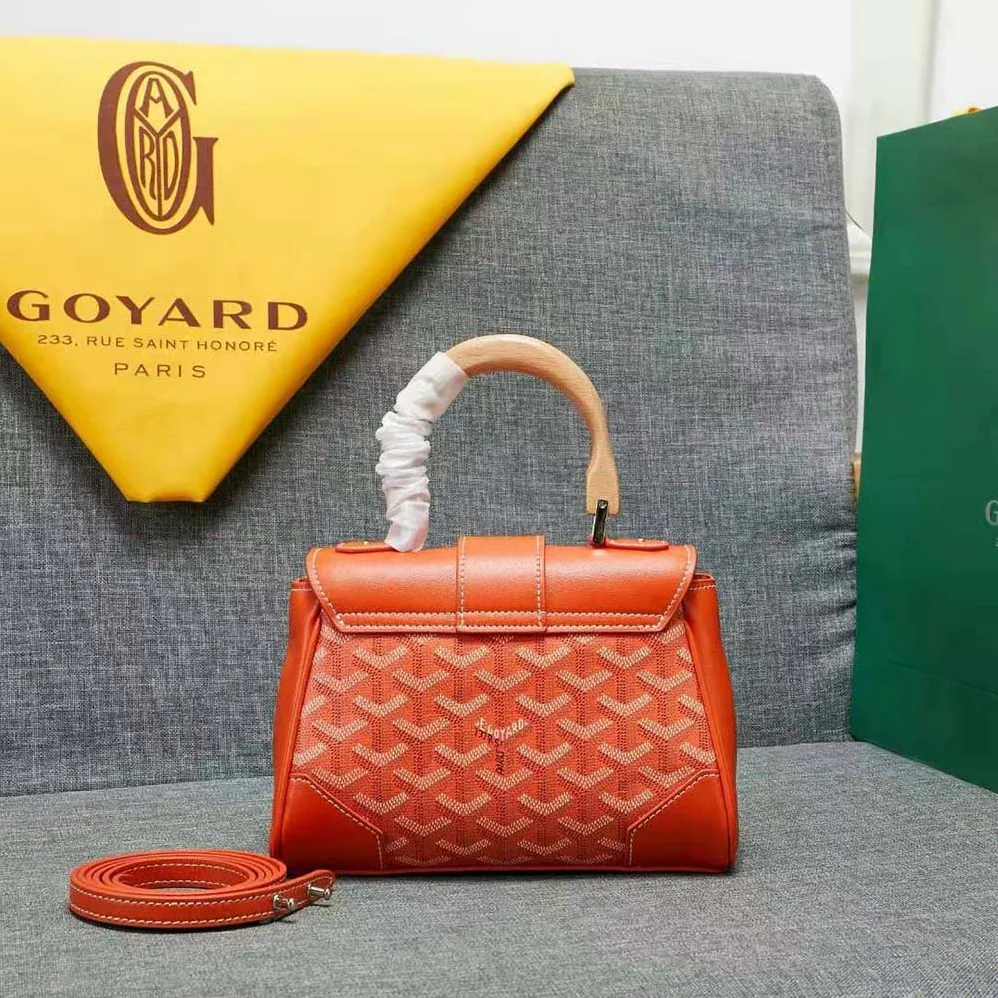 Goyard Sac Saïgon Souple Mini in Toile Goyardine & Chevroches Calfskin for Women in Orange Goyard Sac Saïgon Souple Mini in Toile Goyardine & Chevroches Calfskin for Women in Orange