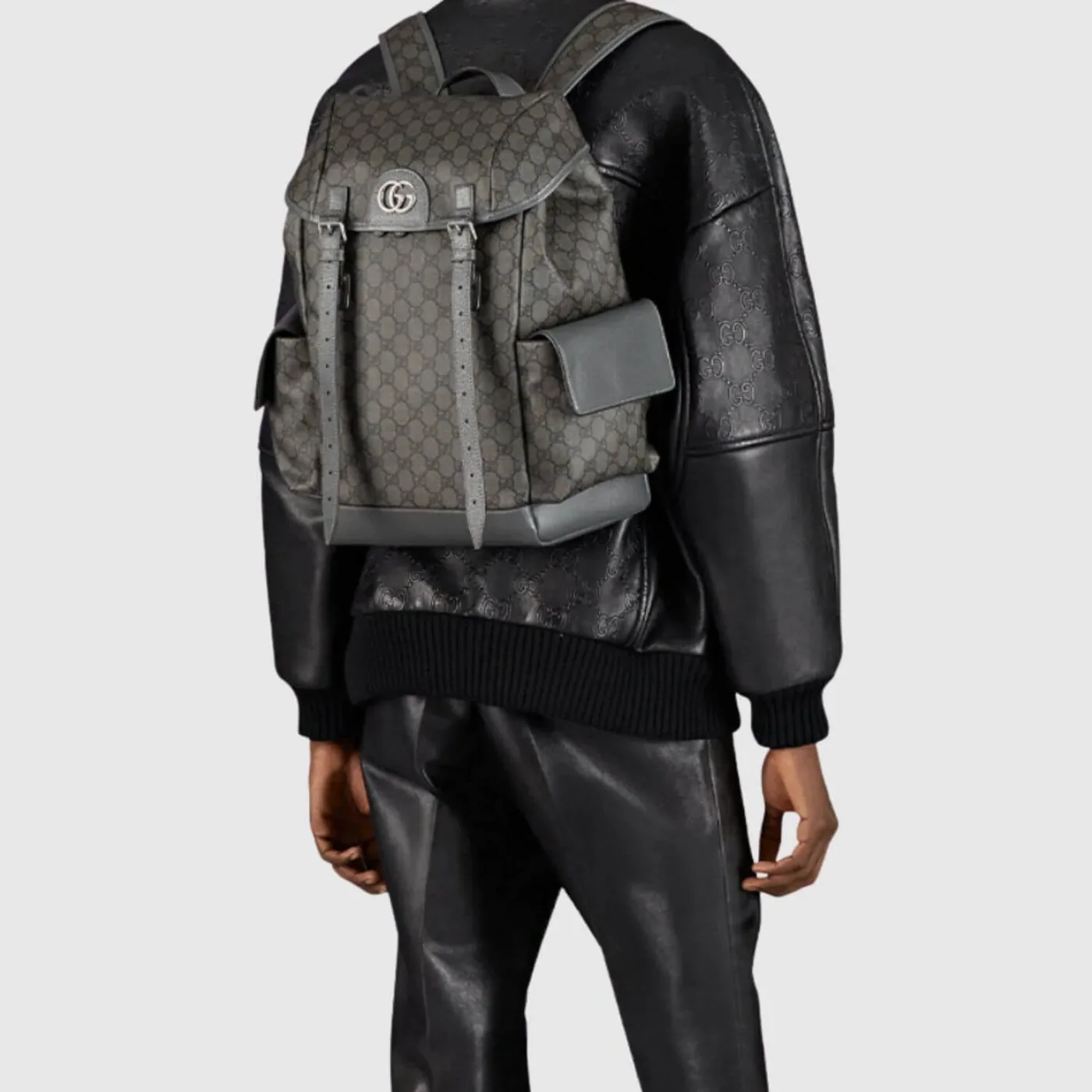 Gucci Ophidia Medium Backpack in Grey Palladium Hardware