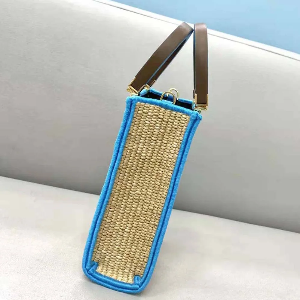 Fendi Mini Sunshine Shopper Braided Straw Mini for Women in Bag Fendi Mini Sunshine Shopper Braided Straw Mini for Women in Bag