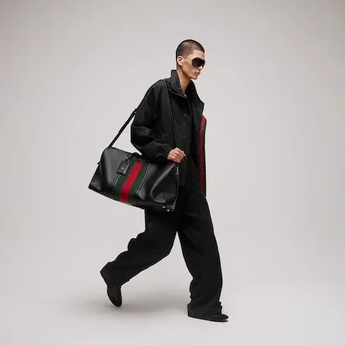 Gucci Mega Web Trademark Large Duffle Bag in Black Palladium Hardware Gucci Mega Web Trademark Large Duffle Bag in Black Palladium Hardware