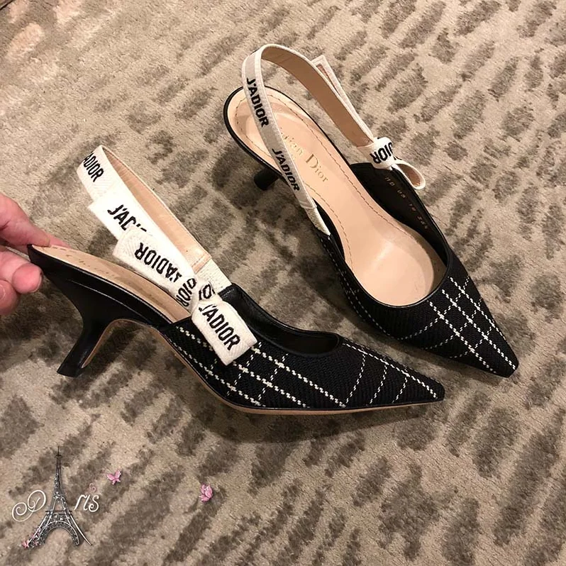Dior J'adior Tartan Wool High-Heeled Shoe 65mm Heel for Women
