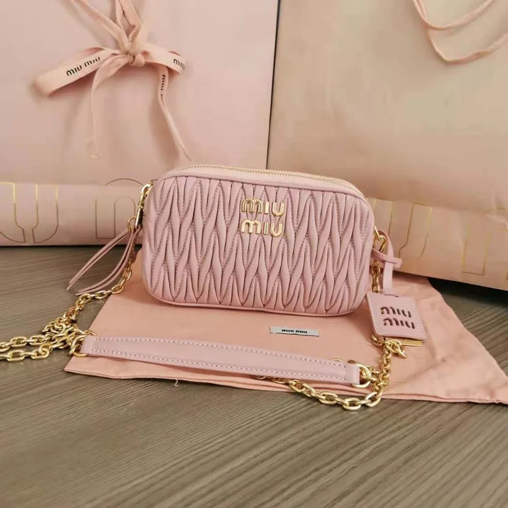 Miu Miu Matelassé Nappa Leather Mini-Bag for Women in Pink