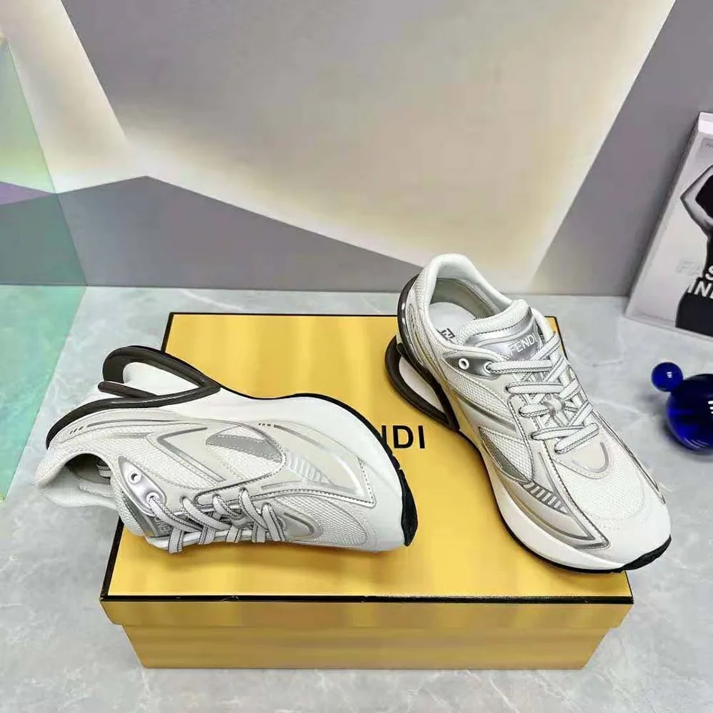 Fendi First 1 Gray Fabric Trainers for Women