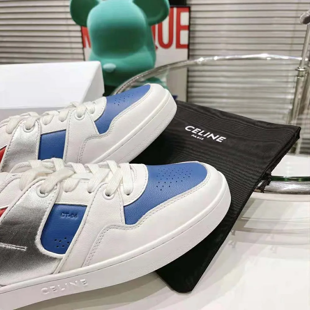 Celine CT-04 Celine Trainer Low Lace-up Sneaker in Metallic Calfskin and Calfskin for Men Celine CT-04 Celine Trainer Low Lace-up Sneaker in Metallic Calfskin and Calfskin for Men