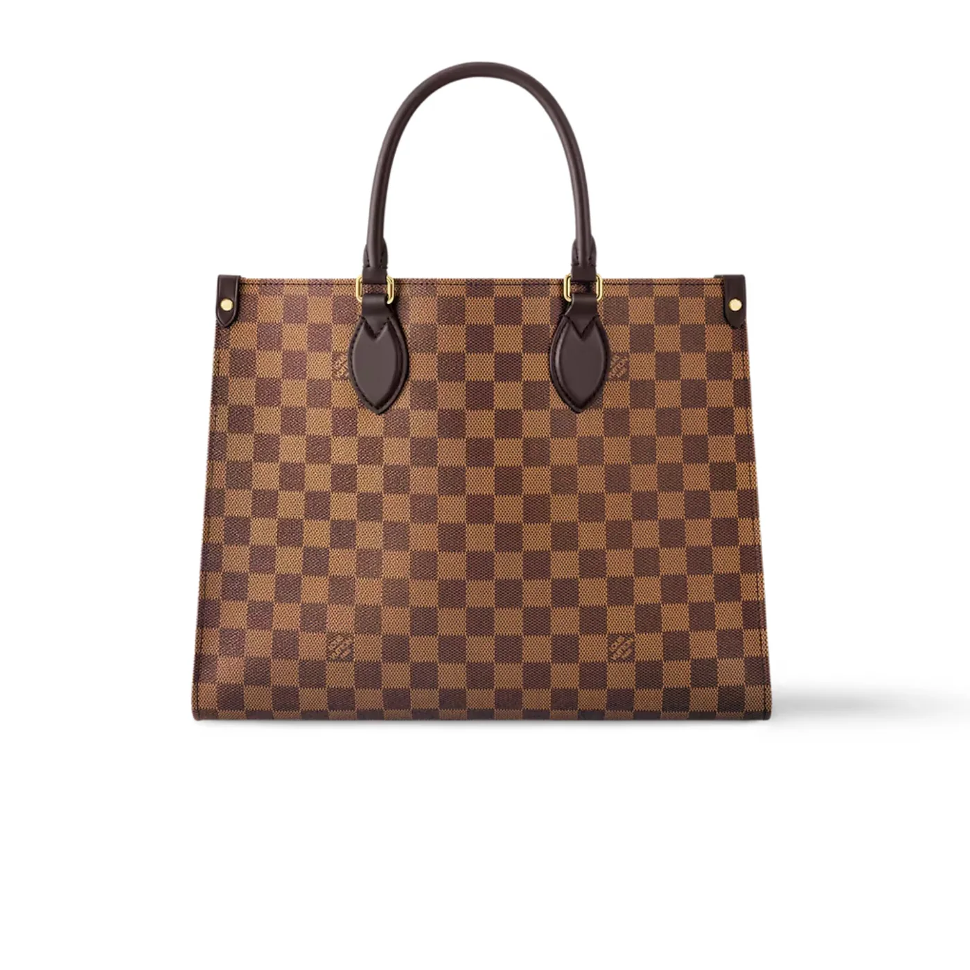 Louis Vuitton OnTheGo MM Tote Bag in Damier Ebene Gold Hardware