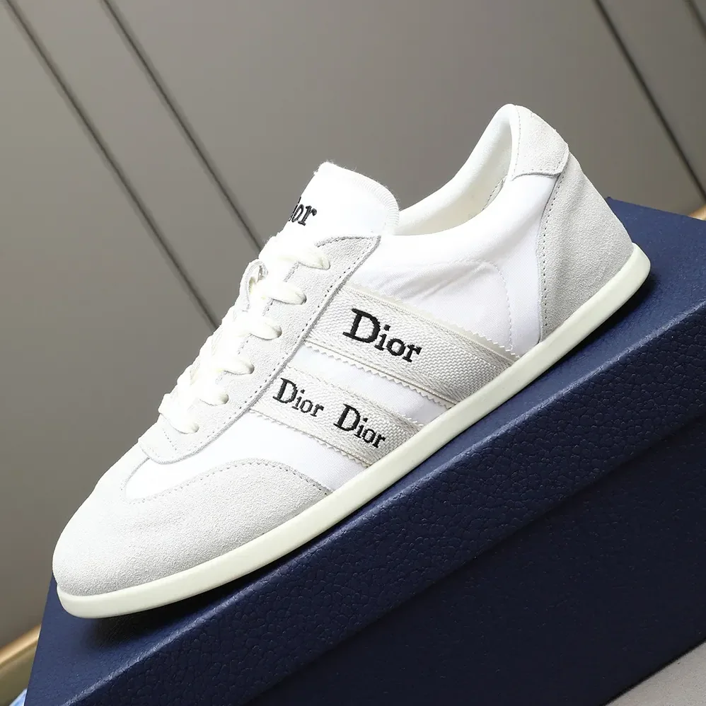 Dior Ribbon Sneaker White Suede Calfskin and Technical Fabric for Unisex Dior Ribbon Sneaker White Suede Calfskin and Technical Fabric for Unisex