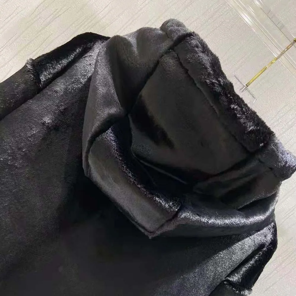 Prada Reversible Gabardine and Shearling Jacket for Women in Black