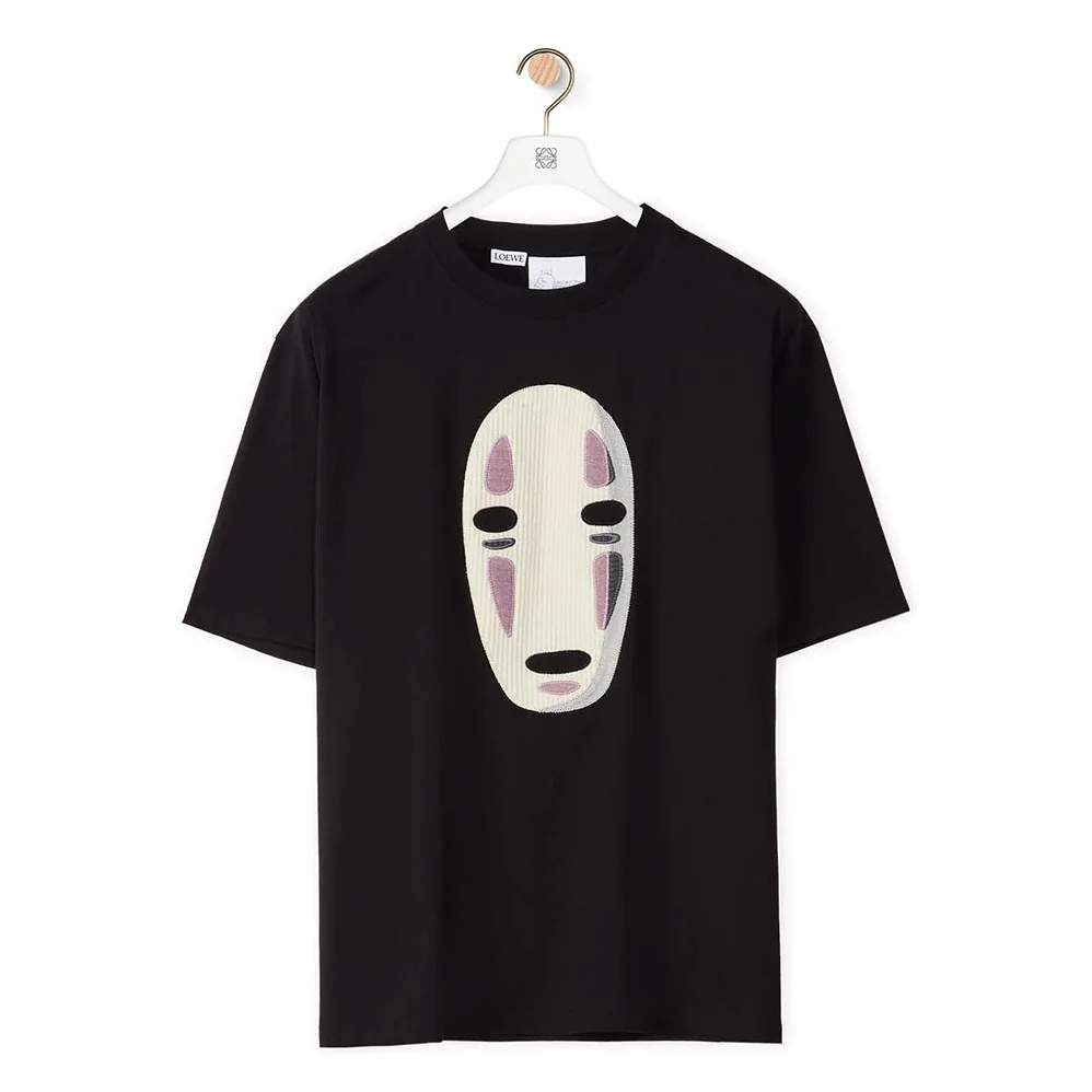 Loewe Kaonashi Embroidered T-shirt in Cotton for Men in Black Loewe Kaonashi Embroidered T-shirt in Cotton for Men in Black