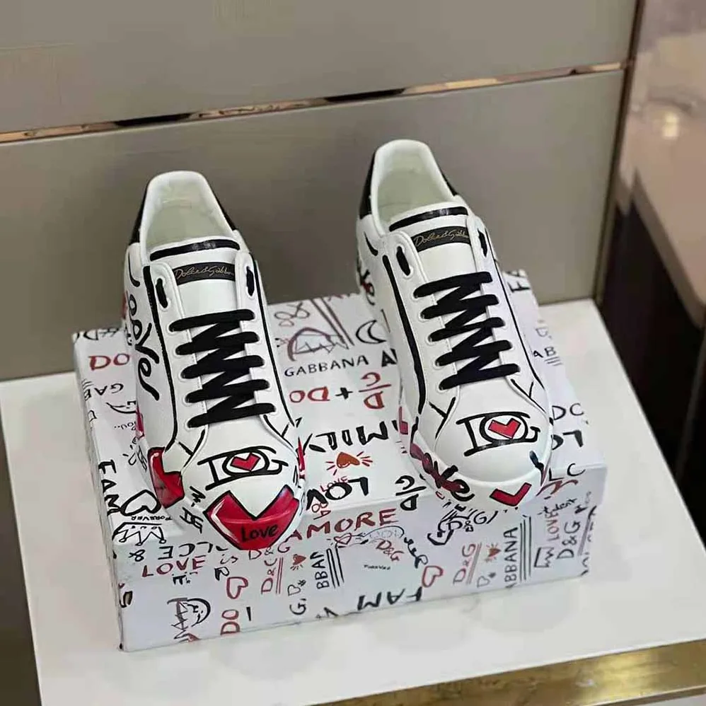 Dolce Gabbana D&G Limited Edition Portofino Sneakers for Unisex in Red Dolce Gabbana D&G Limited Edition Portofino Sneakers for Unisex in Red