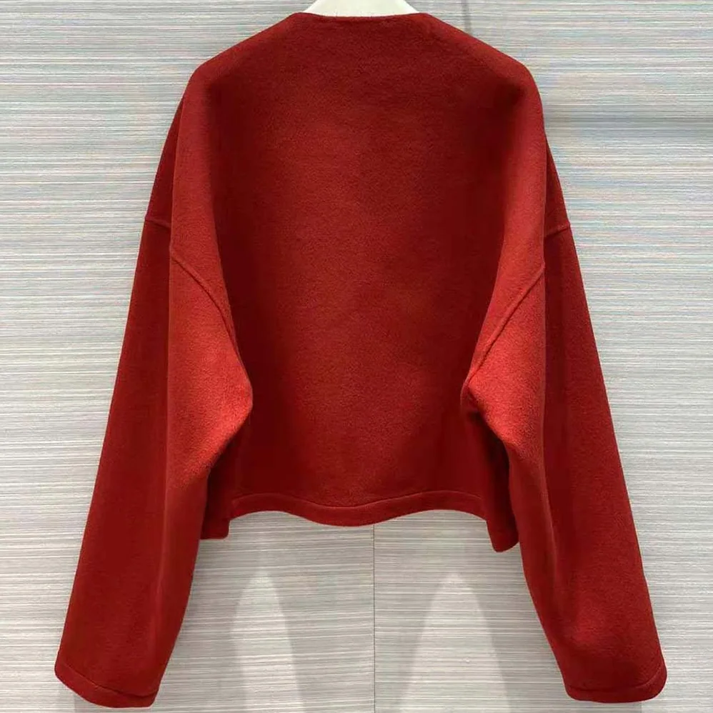 Celine Reversible Snap Cardigan in Cashmere for Women in Maroon