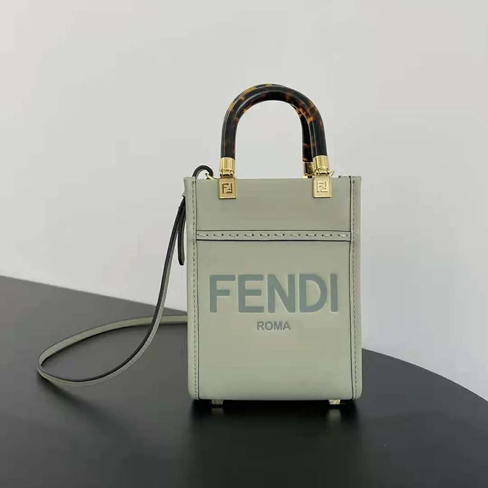 Fendi Mini Sunshine Shopper Light Green Leather Mini for Women in bag Fendi Mini Sunshine Shopper Light Green Leather Mini for Women in bag