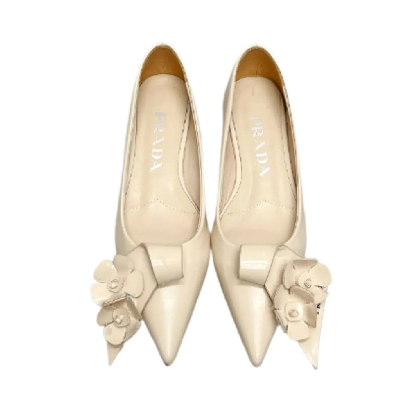Prada Patent Pumps Cream Prada Patent Pumps Cream