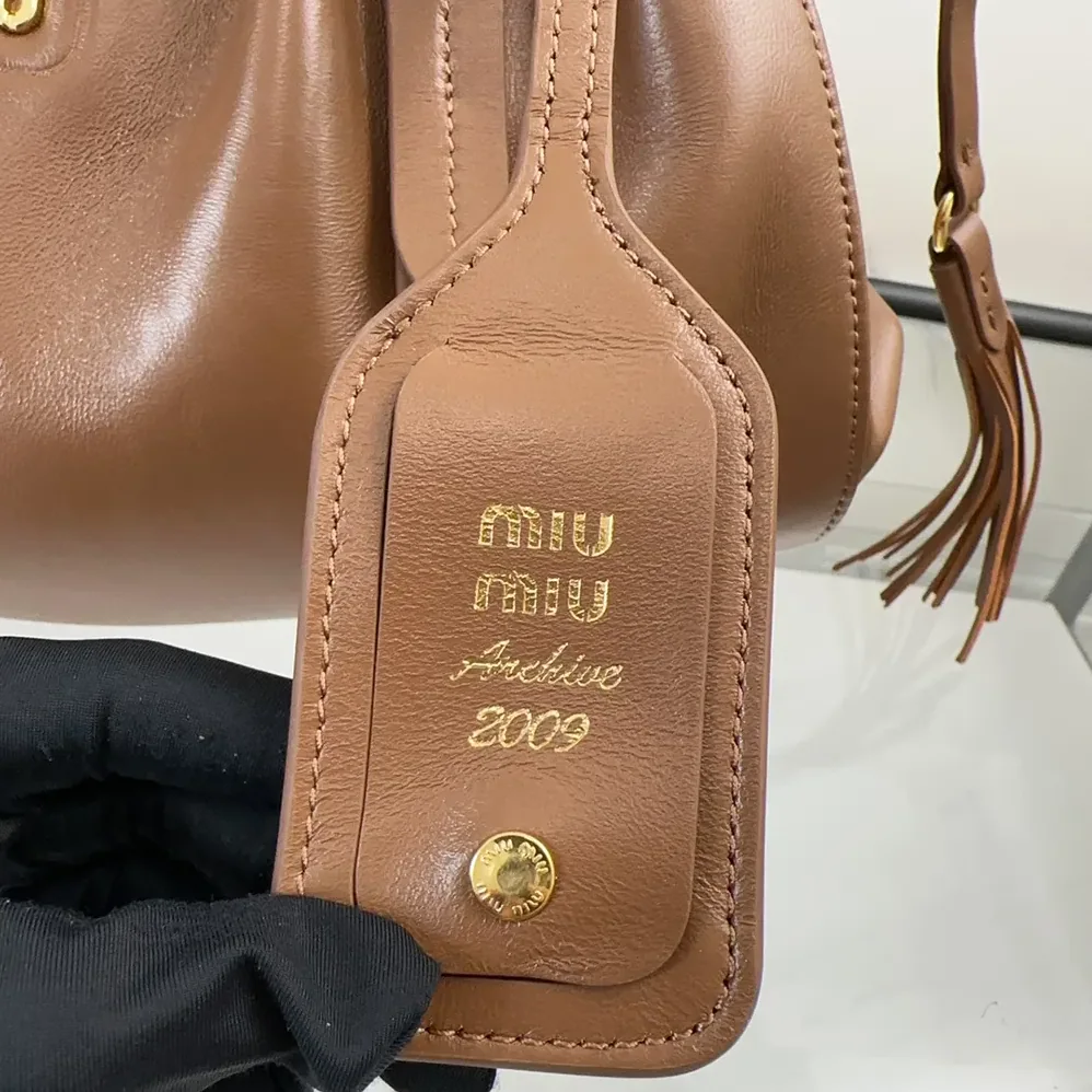 Miu Miu Joie Nappa Leather Bag for Women in Brown Miu Miu Joie Nappa Leather Bag for Women in Brown
